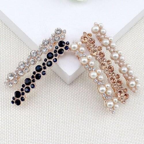 6 Piece Women New Fashion Korean Crystal Rhinestone Hair Barrette Clip Pearl Hairpin Girls Hair Jewelry Accessories