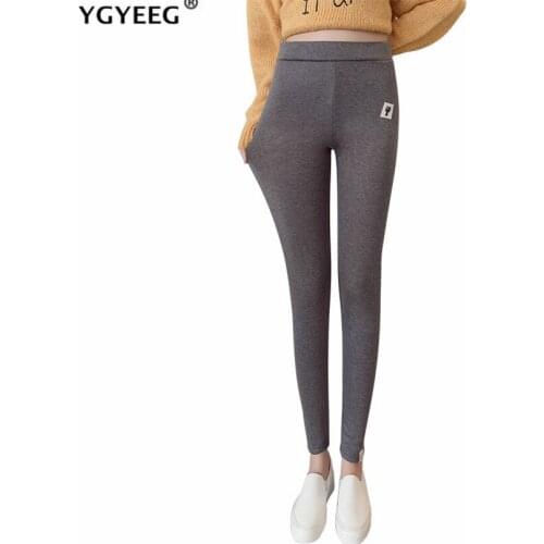 YGYEEG Women Winter Velvet Thick Elastic Pencil Pants Cartoon Cats Casual Trousers High Waist Embroidered Ankle-Length Leggings