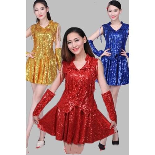 New performance costumes DS female adult jazz dance clothing modern dance dance suit hip hop sequins dance clothes