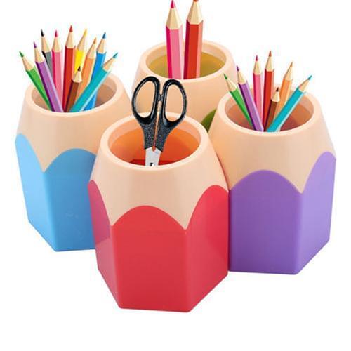 1pc Pencil Shaped Make Up Brush Pen Holder Pot Office Stationery Storage Organizer School Supplies Gift