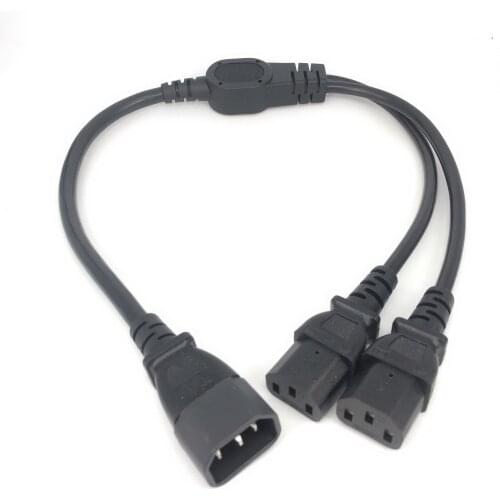 High Quality IEC 320 C14 to 2 x C13 Y Splitter Cord, 10A, 250V , IEC 320 Male to 2 Female Adapter 1 pcs