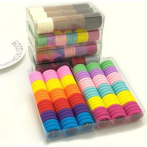 100 Pcs/lot Kids Candy Color Hair Rope Elastic Hair Bands Girls Decorations Headbands Mini Hair Rings Rubber Band Headwear