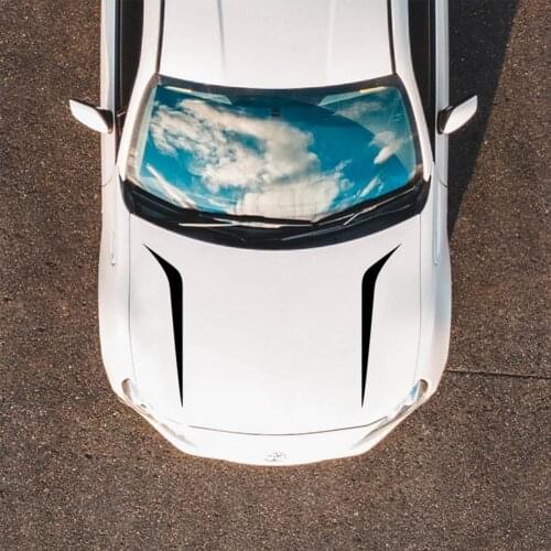 2Pcs 3D Carbon Fiber Vinyl Car Stickers Waterproof PVC Auto Sport Styling Racing Car Hood Sticker Creative Decals For Decoration