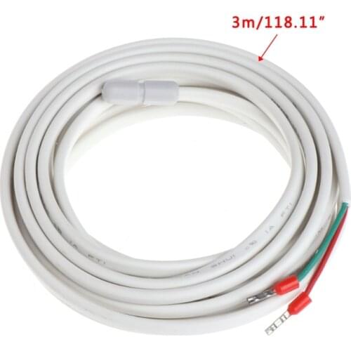 3m 10K 16A White Electric Temperature Sensor Probe For Floor Heating System Thermostat 10K 20mm x 5mm