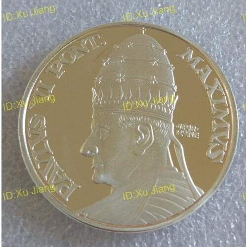 40mm Paul VI Pope Vantican SILVER PLATED Souvenir Coin medal Bishop of Rome and the leader of the worldwide Catholic Church