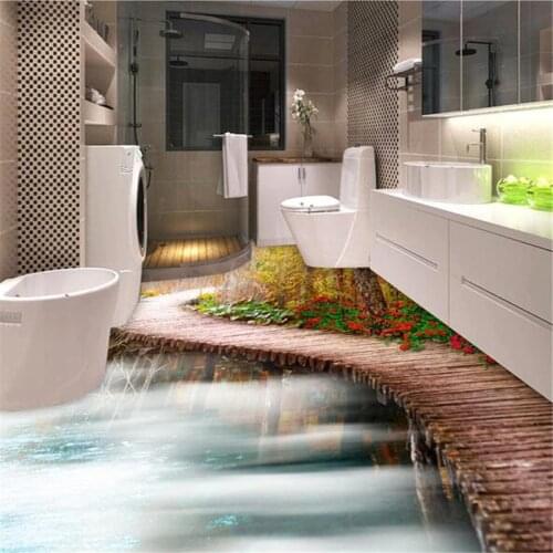 BEIBEHANG Modern custom 3D three-dimensional floor anti-skid waterproof thick self-adhesive PVC wallpaper wear painting