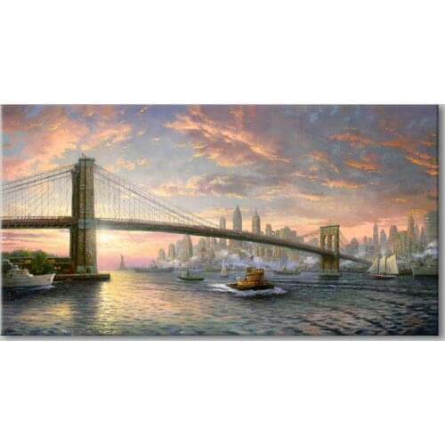 Large Diamond Painting New York Diy Mosaic City Bridge Landscape Full Square Round Drill Cross Stitch Kits 5D RhinestonesZP-3889