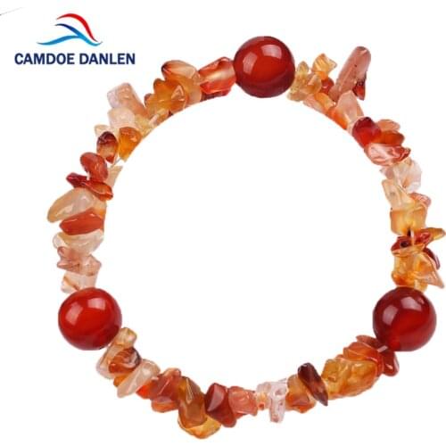 6 Design Unusex Natural Stone Red Carnelian Crystal Bracelets 12MM Round Beads Gravel Trendy Bracelets Bangle For Women Jewelry