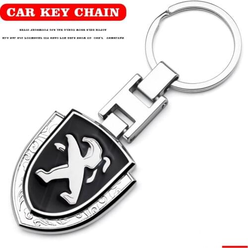 Car Keychain Metal Alloy Logo Plate Personalized Gift Anti-lost Keyring For Peugeot 107 108 206 207 301 308 307 407 408 508 2008