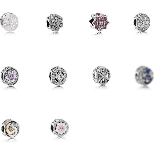 CHAMSS New Fashion Simple True S925 Silver Zircon Beads for DIY PDs Charm Bracelet Authentic Original Valentines Day Gift