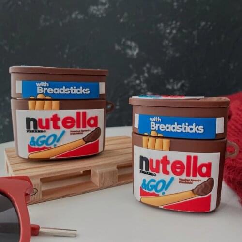 NEW Uutella Chocolate Sauce Finger Cookie silicon Case soft Wireless Earphone Cover Headset Protective Wireless for AirPods 2 pr