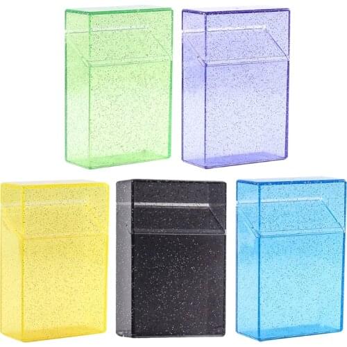 Ultra Thin Glitter Smoke Cigarette Case Storage Box for Holding 20 Sticks Package Tobacco Container