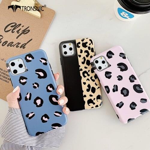 Texture Leopard Phone Case for iPhone 11 Pro Max XR X XS MAX Soft Yellow Pink Matte Luxury Case for iPhone 6s 7 8 Plus Cover Hot