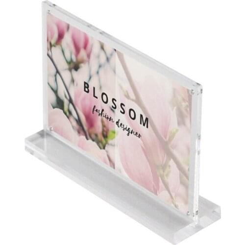 Horizontal Acrylic A5 Photo Coutertop Menu Stand Desk Sign Price Tag Display Advertising Picture Poster Frame Magnetic