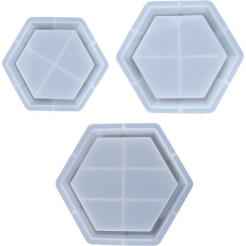 E56A Hexagonal Fruit Storage Box Epoxy Resin Mold Tray Jewelry Holder Silicone Mould