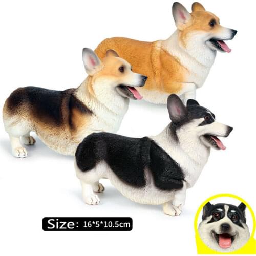 Cute Dog Welsh Corgi Figurine Animal Figure Model Toy Collector Educational Toys Decoration Kid Birthday Gift
