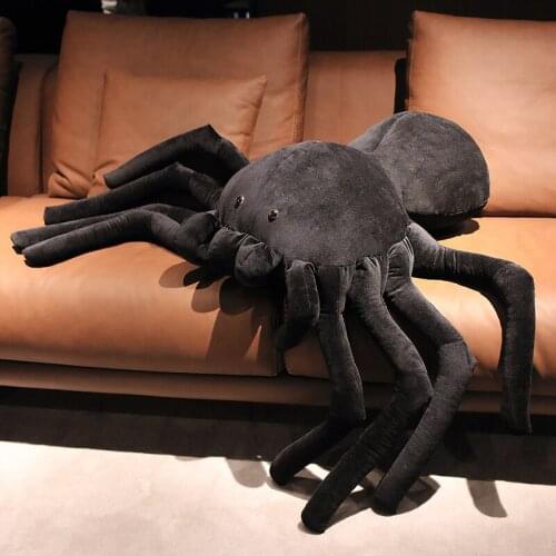 30cm-120cm Giant Horror Black Plush Spider Tricky Toys Party Decoration Props Kids Children Soft Toys Haunted House Decor