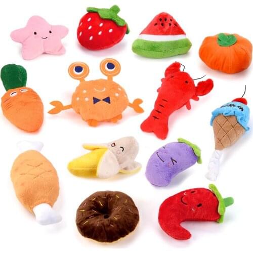 Kapmore 13Pcs/Set Pet Toys Cute Cartoon Bite-Resistant Plush Pet Squeaky Toy Dog Bite Toy Pet Supplies Cat Dog Favors