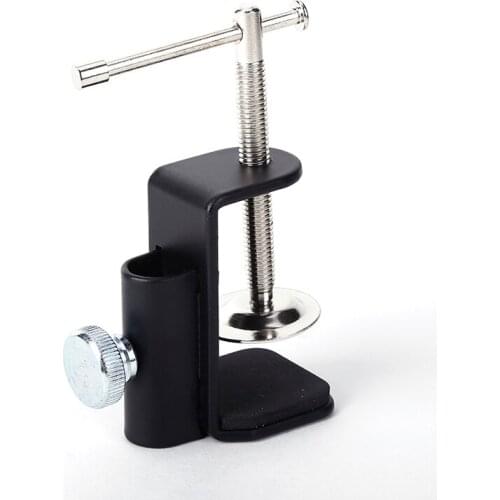 Cantilever Bracket Clamp Holder Metal Desk Lamp Clip Fittings Base Hose with 12MM Hole Diameter and Non-slip Mat for Mic Stand