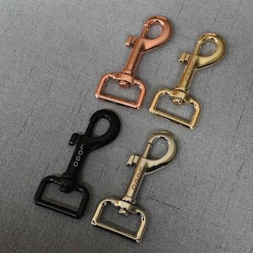 10 Pcs/Lot 25mm Metal Clasps Lobster Snap Hook We Provide Laser Engraving Service Customize LOGO Leather Belt Bag Buckles DIY