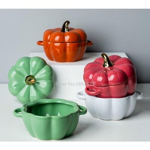 Pumpkin Bowl Ceramic Soup Bowl Fruit Dessert Bowl Home Kitchen Tableware
