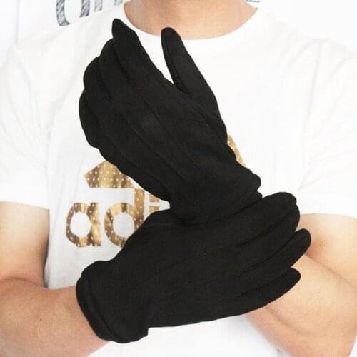 Men Autumn Winter Warm Suede Leather Plus Velvet Thick Cycling Mitten Touch Screen Outdoor Sport Riding Driving Glove D22