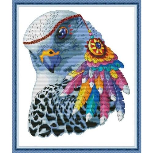 Joy Sunday Rainbow Eagle CrossStitch Embroidery Kit Printed Counted DMC 11CT14CT DIY Handmade Needlework Set for Home Decor Gift