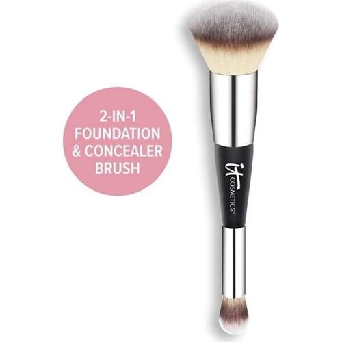 HEAVENLY LUXE COMPLEXION PERFECTION BRUSH #7 DUAL AIRBRUSH FOUNDATION & CONCEALER BRUSH IT COSMETICS NOSE CONTOUR MAKEUP BRUSH