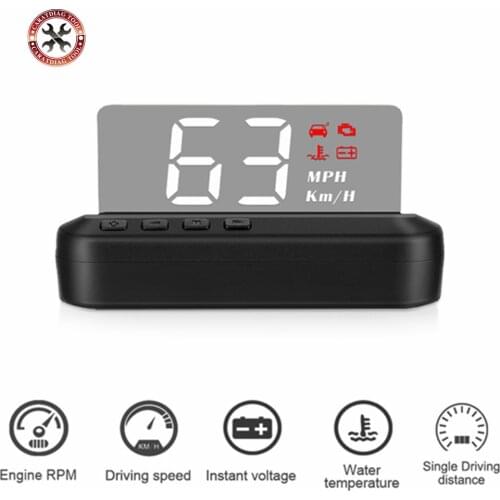 OBD2 HUD Mirror Car Head Up Display C100 HUD Digital Speed Projector Security Alarm Water Temp RPM KMH MPH Speedometer