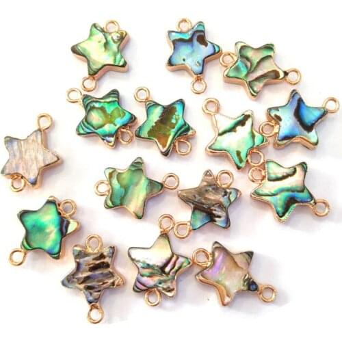 Wholesale Natural Shell Connectors Pendant Star Shape Charms Pendants for Jewelry Making Bracelet Necklace Accessories 13x18mm