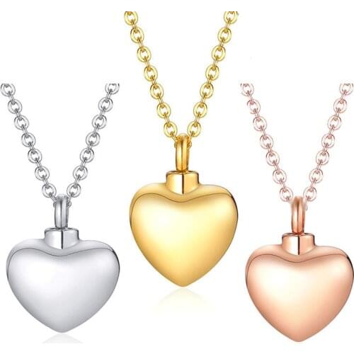 Stainless Steel Cremation Jewelry Cute Heart Cremation Urn Necklace for Ashes Holder Urn Pendant Necklace Keepsake Jewelry
