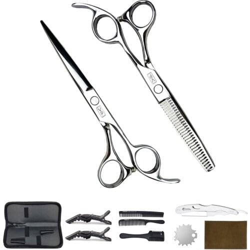 6'' JP 440C Professional Hair Scissors Hairdressing Scissors Straight Cutting Shears Scissors for barber shop stainless steel