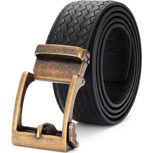 Leather Belts for Men Black Belt for Men Designer Business Sliding Automatic Buckle Genuine Leather Belt Strap for Mens Gifts