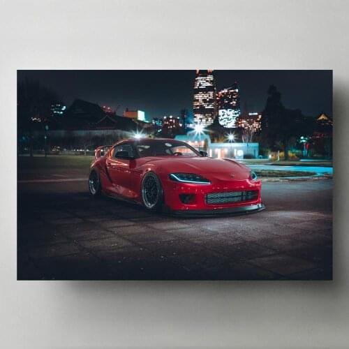 Modern Wall Art Picture Toyotas Supra Red Car Supercar Sportscar Posters and Prints Canvas Paintings for Home Room Decor