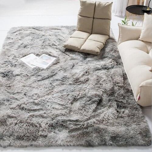 2021 Modern Nordic Tie-dye Gradient Carpet Bedroom Living Room Rectangular Carpet Variegated Soft Comfortable Area Carpet Gray