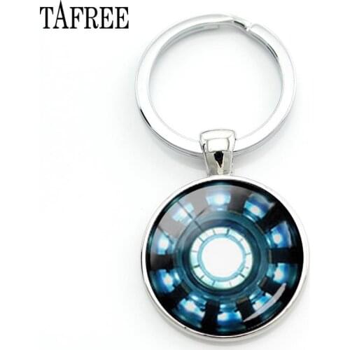 Stylish Super hero arc heart key chain arc reactor tony stark keychain handmade superheros movie fans gift jewelry KC613