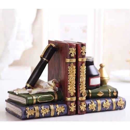 Vintage Style Decorative Birds & Books Design Resin Bookshelf Bookends/Paper Weights Home