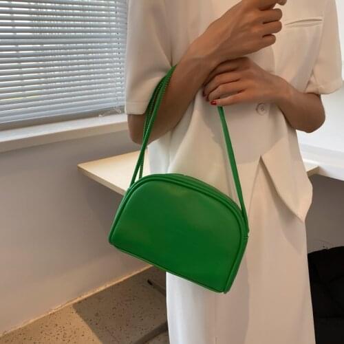 High-End Handbag Store Trend Candy Color Messenger Pillow Bag Korean Version Of Simple Ladies Bread Small Square Bag Green