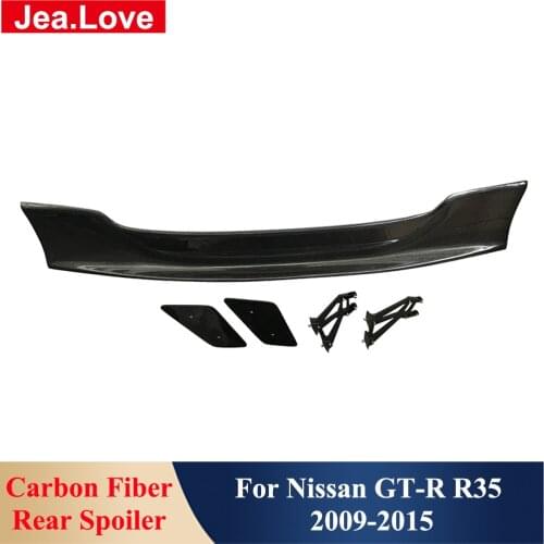 Real Carbon Fiber Rear Spoiler Top Roof Wings Spoiler Car Exterior Tail Decoration Modification For Nissan GT-R R35 2009-2015