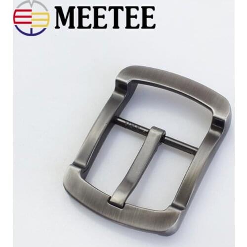Meetee 40mm Mens Belt Buckles Matte Gun Color Pin Buckle Suitable for 38mm Wide Mens Jeans Accessories Diy Leather Craft