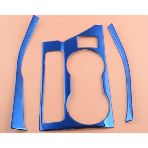 1 Set Blue Console Gear Shift Water Cup Panel Trims Covers Stainless Steel LHD Fit For Toyota Corolla 2018 2017 2016 2015 2014