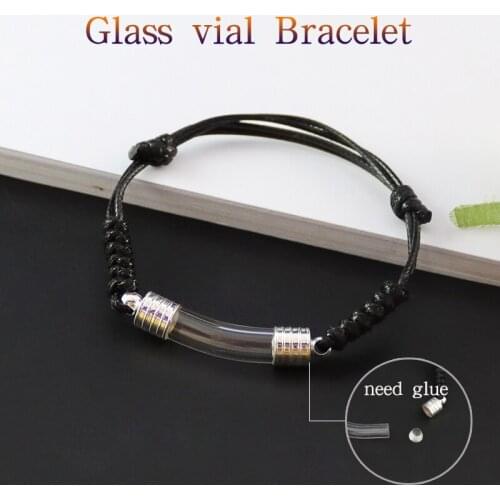 1PC 6MM curve tube Bracelets Premade Woven Cotton Bracelet Rice vial Bracelets Diy rice jewelry
