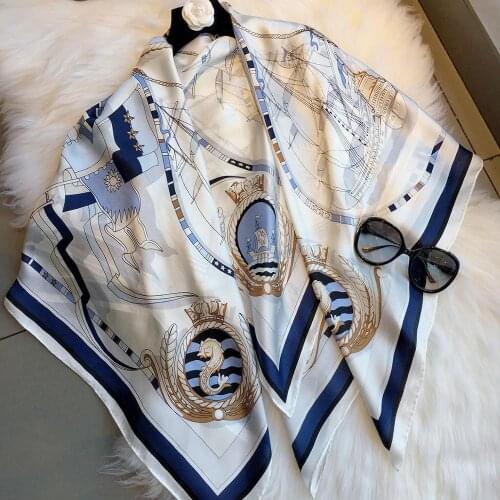 100% Pure Silk Satin Square Big Scarf Shawl Wrap Kerchief 43.3"x43.3" WJ022