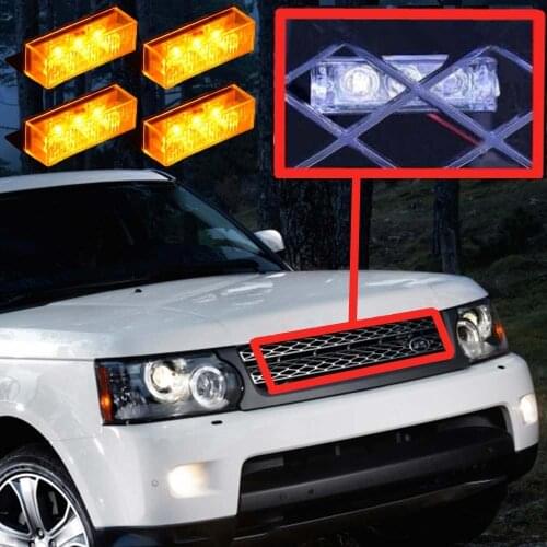 12V Vehicle Car Front Grille Deck LED Strobe Flash 3 Flashing Modes Emergency Hazard Warning Light Bar Car Flashing Lamp