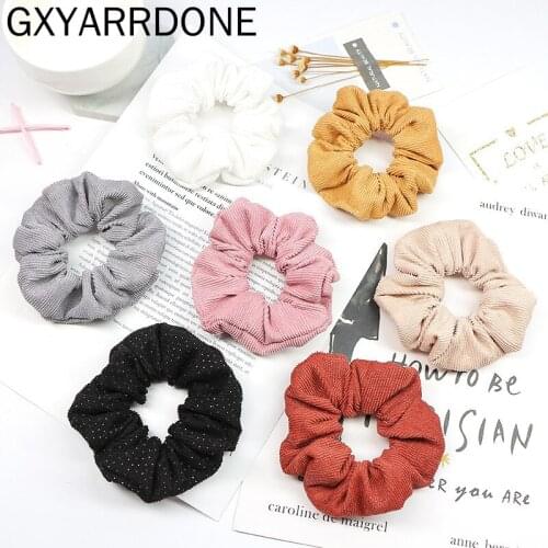 20pcs Women Solid Color Corduroy Scrunchies Lady Elastic Headbands Headdress Hairbands Girls Hair Tie Hair Rope Hair Accessories