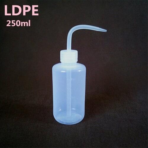 250ml Plastic LDPE Laborotary Tattoo Wash Squeezy Measuring Bottle Hight Quality PP Small Caliber Wash Bottle For Lab Use