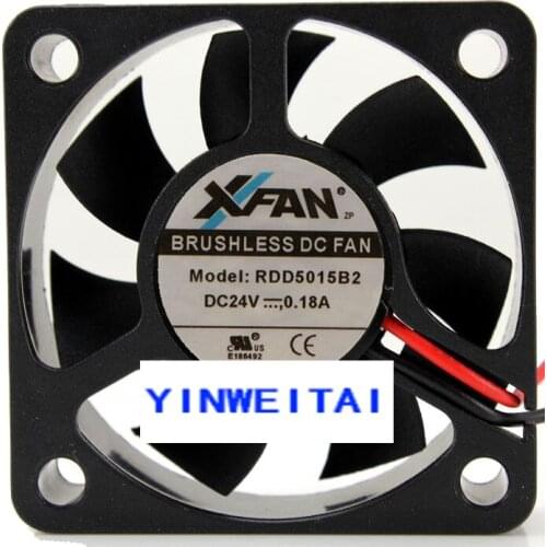 3PCS Original fan for XFAN RDD5015B2 DC 24V 0.18A 2-wire 50x50x15mm Server Square Fan