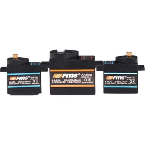 4PCs FMS 9g 17g 25g Servo Plastic Analog/Metal Digital/Slow Positive Reserve Micro Steering Engine For RC Airpanle DIY