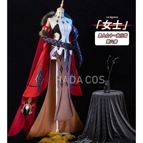 Anime Genshin Impact La Signora Suit Dress Uniform Cosplay Costume Halloween Party Outfit Women Girls 2021 NEW