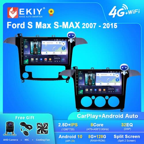 EKIY 8Core 9" IPS DSP Android 9.0 For Ford S-Max S Max Smax2007 2008 Car Radio Multimedia Player GPS Navi Stereo DVD BT Headunit